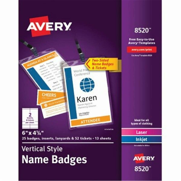 Workstationpro Vertical Style Name Badges Kit White TH3757512